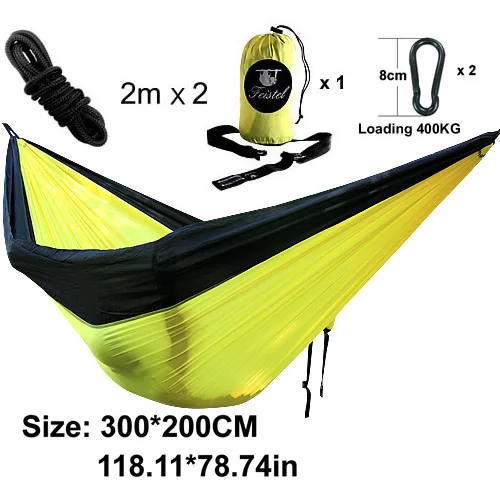 Outdoor Parachute Hammock 3*2m 2.6*1.4 Cot Camping Bed Iqammocking Mahogany Hammock Portable Outdoor Sleeping Hammock Bad Hamaca 