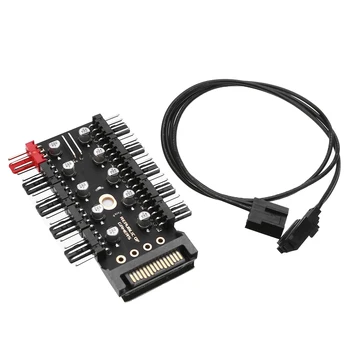 

For PC Mining 1 to 10 4Pin Cooling Fan Hub PWM Cable Splitter Computer 12V SATA LED Power Supply Speed Controller Adapter Pohiks
