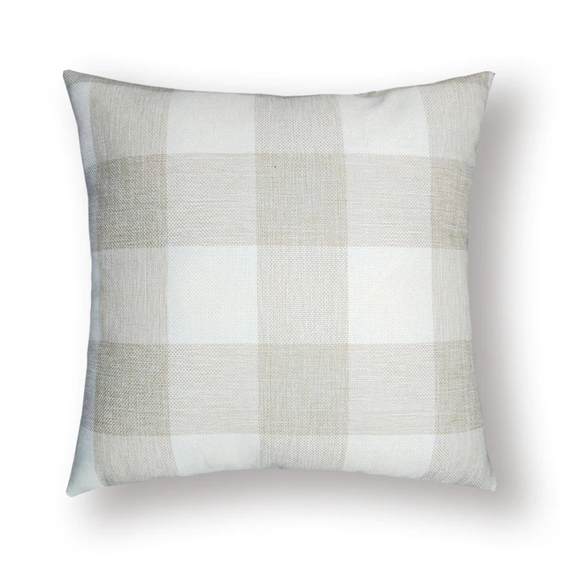 Beige White Подушка Чехол белье крупную клетку плед Подушка Чехол декоративная наволочка для подушки прямоугольник подушки, декоративная наволочка на рождественские украшения - Цвет: Beige White
