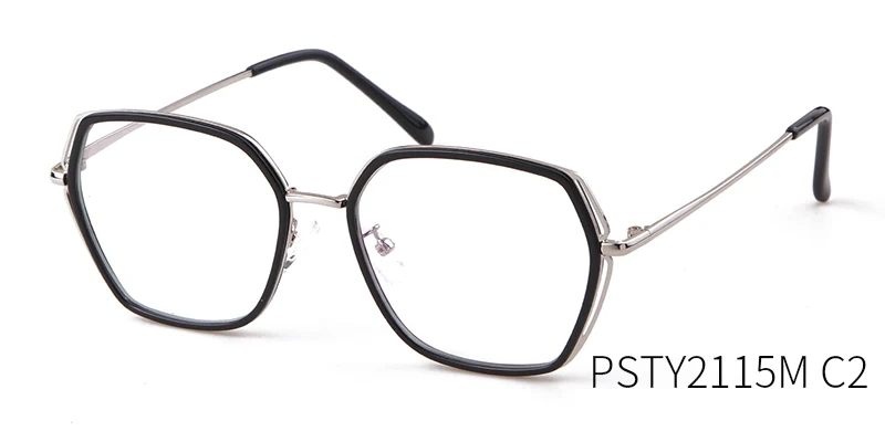 Ladies Cat Eye Glasses Frames For Women Men Metal frame Optical Fashion Eyewear Computer Glasses oculos de grau feminino - Frame Color: C2 Silver Black