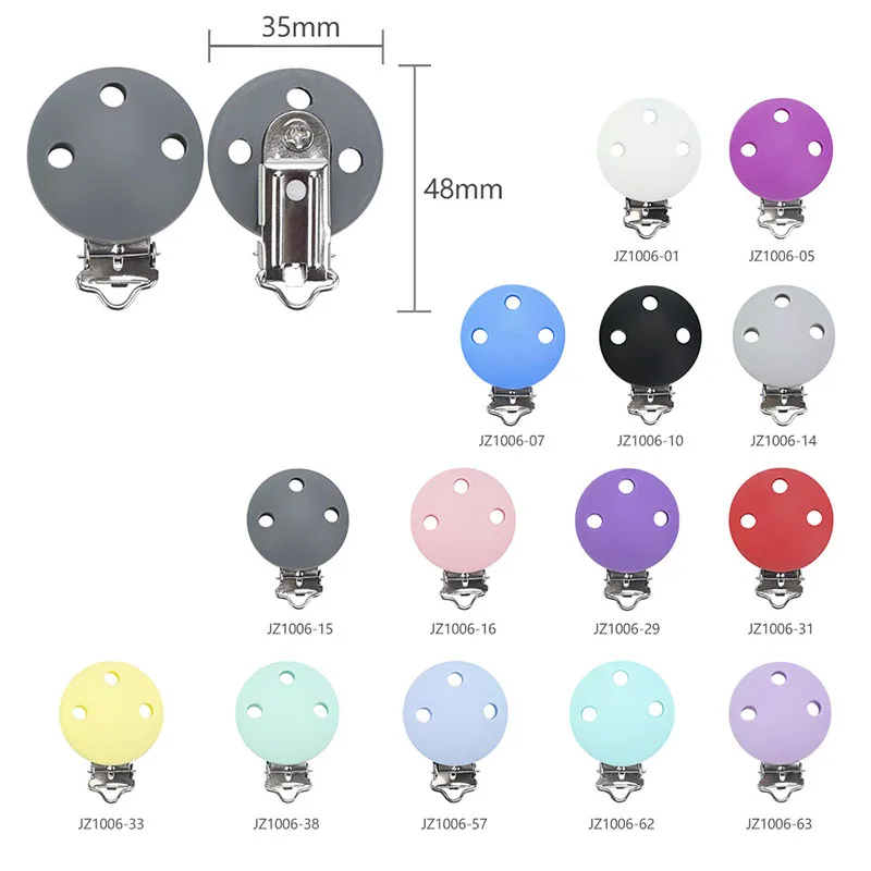 Round Silicone Clips Baby Pacifier Clips Holder 5pc/set pacifier clips