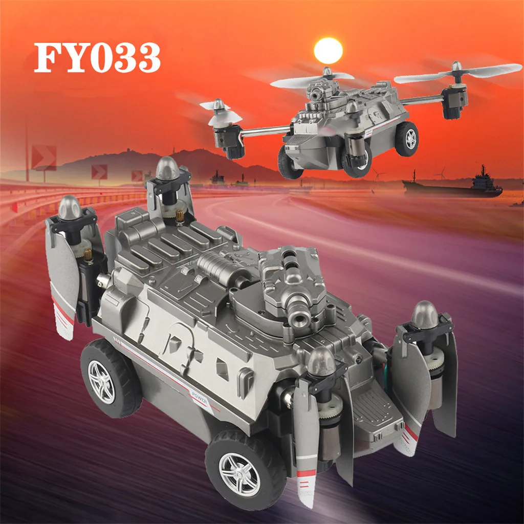 Воздушный и наземный режим RC Квадрокоптер FY033 Земля и воздух высота удерживающий Летающий Танк RC Квадрокоптер Дрон игрушка W826