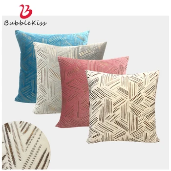 

Bubble Kiss Modern Home Throw Pillow Cover Gold Stripe Design Sofa Decor Cushion Cover Luxury Office Chair Pillowcase 43X43CM