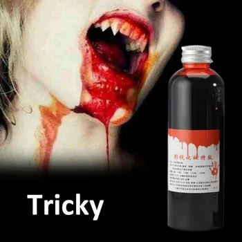 

30/60/100ml/bottle Super Realistic Fake Blood DIY Halloween Horror Fake Joke Bottle Drop Simulation Toy Blood Bag For Decoration