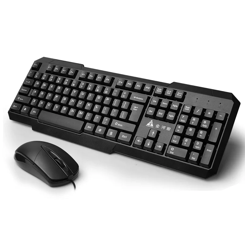 

Goldenfield Hurricane KM026 Keyboard Mouse Double USB Cable for Home & Office Use Business Game Black And White with Pattern Key