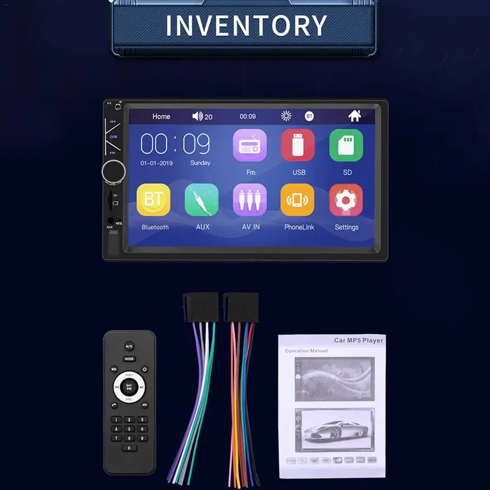 Сенсорный экран WIN-CE Bluetooth стерео радио 7 дюймов 2 Din HD MP5 плеер USB/TF FM Bluetooth плеер Поддержка IOS/Android зеркало