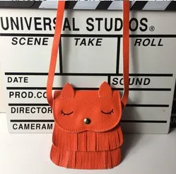 Сумки-мессенджеры из искусственной кожи с изображением принцессы кролика для девочек; милые сумки через плечо с кисточками для маленьких девочек; мини-сумки на плечо для детей; горячая распродажа - Цвет: Оранжевый