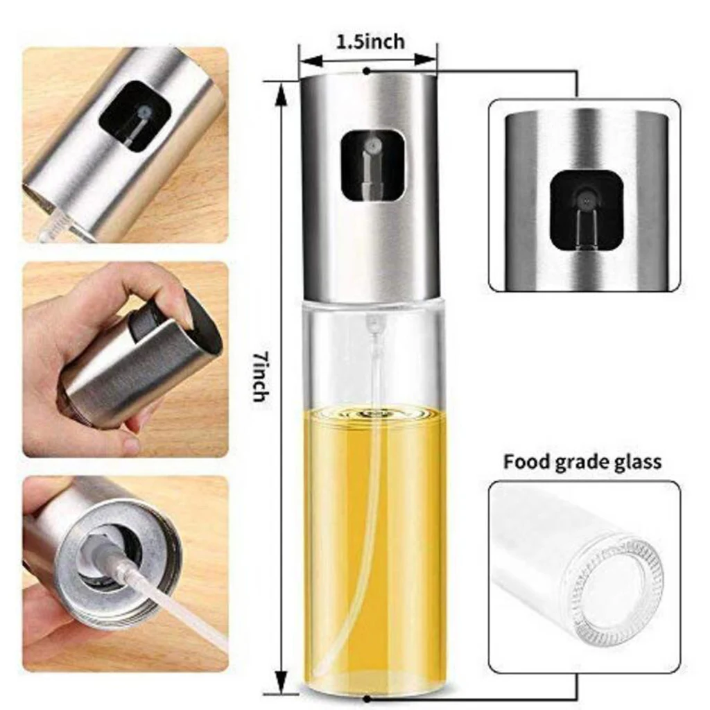 100ml Olive Oil Sprayer Glass Cooking Spray Bottle Kitchen Tool for BBQ Frying