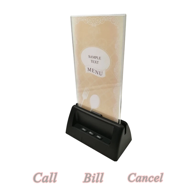 YCALL 10 шт. 433,92 МГц ресторанный пейджер Настольный звонок Беспроводная кнопка вызова держатель меню вызов официанта обслуживание K-G3 - Цвет: Rectangle black