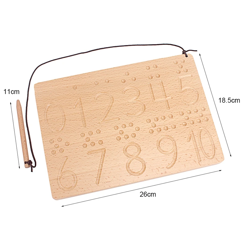 Montessori Materials Digitals 0-10 Numbers & Shapes Writing Board Pen Board Toys for Student Handwriting Teaching Aids Training 6