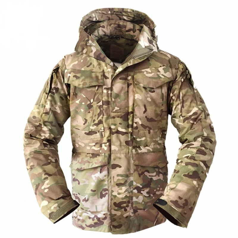 Günstig Armee Feld Taktische Jacke Männer Wasserdichte Rip stop Camouflage Military Jacken Herbst Multi Taschen Windjacke Mantel