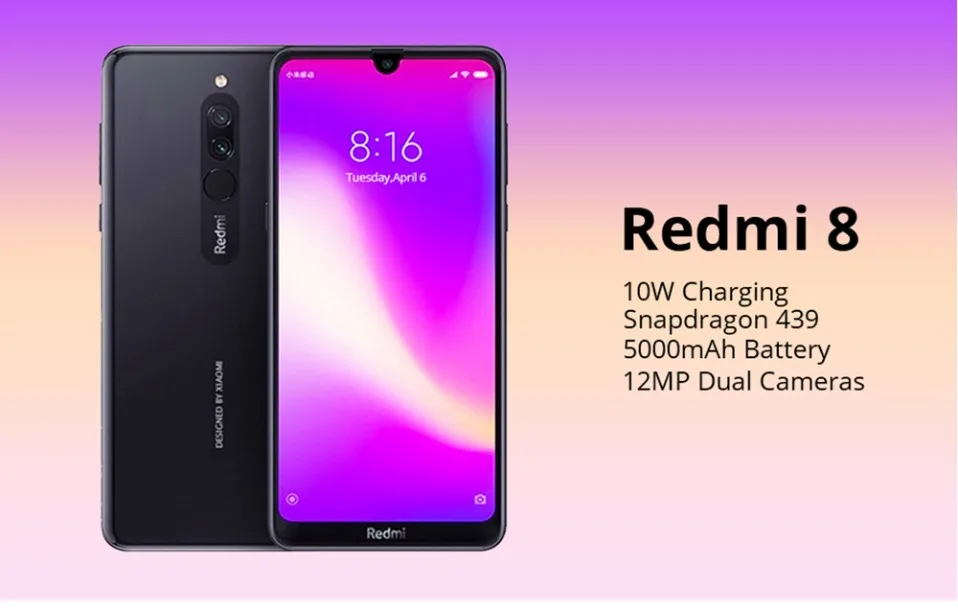 Смартфон Xiao Redmi 8 с глобальной прошивкой 4 Гб ОЗУ 64 Гб ПЗУ Snapdragon 439 10 Вт Быстрая зарядка 5000 мА батарея мобильного телефона