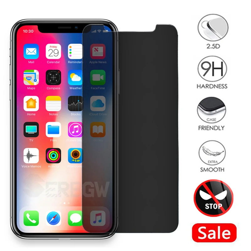 

Private Screen Protector For iPhone 11 Pro XS MAX XR 5S SE Anti-spy Tempered Glass For iPhone 6 6s 7 8 Plus X Privacy Glass Film