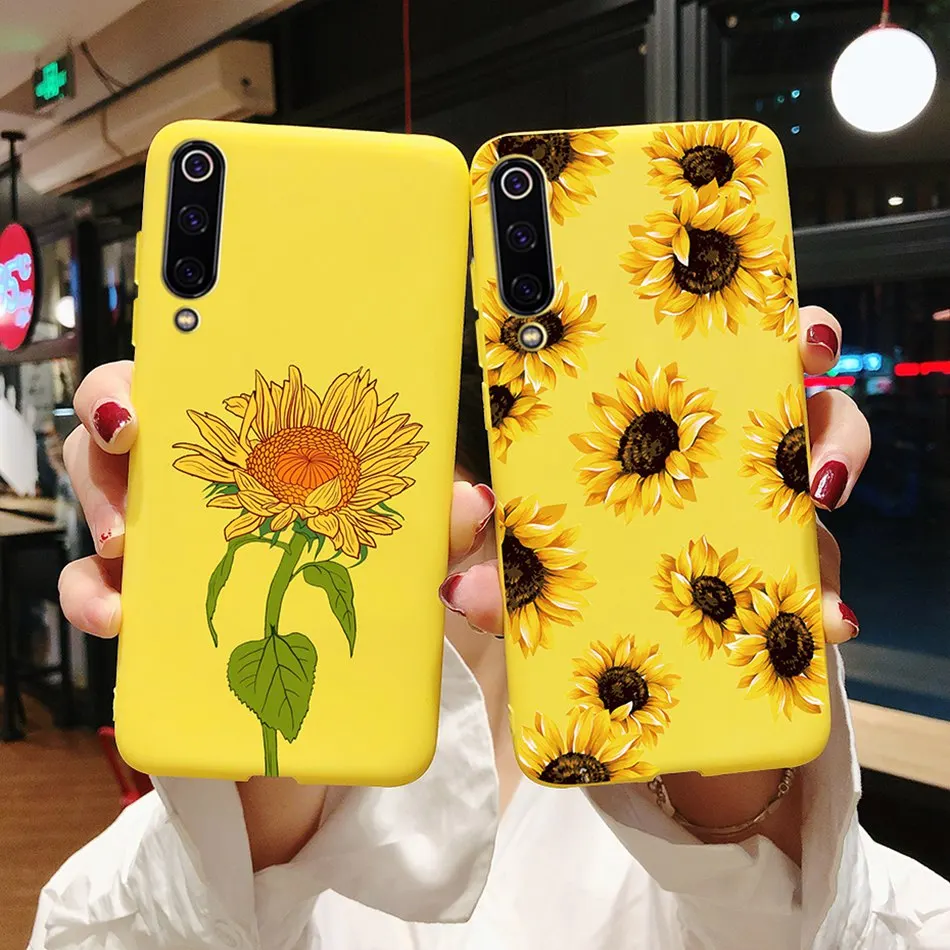 Sunflower Silicone Love Heart Cute Phone Case – Fashionable Protective Cover