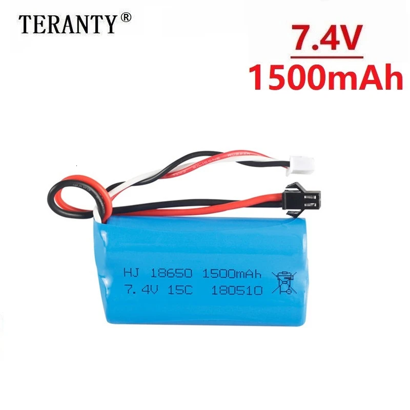 ( SM Plug ) 7.4V 1500mAh lipo Battery for YDI U12A Syma S033g Q1 TK H101 18650 Rc Toys Boats Cars Tanks Drone Part | Электроника