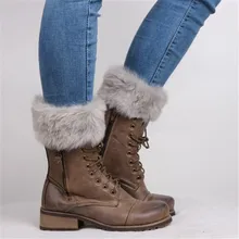 Женские трикотажные манжеты меховые вязаные теплые гетры для ботинок гетры; комплект