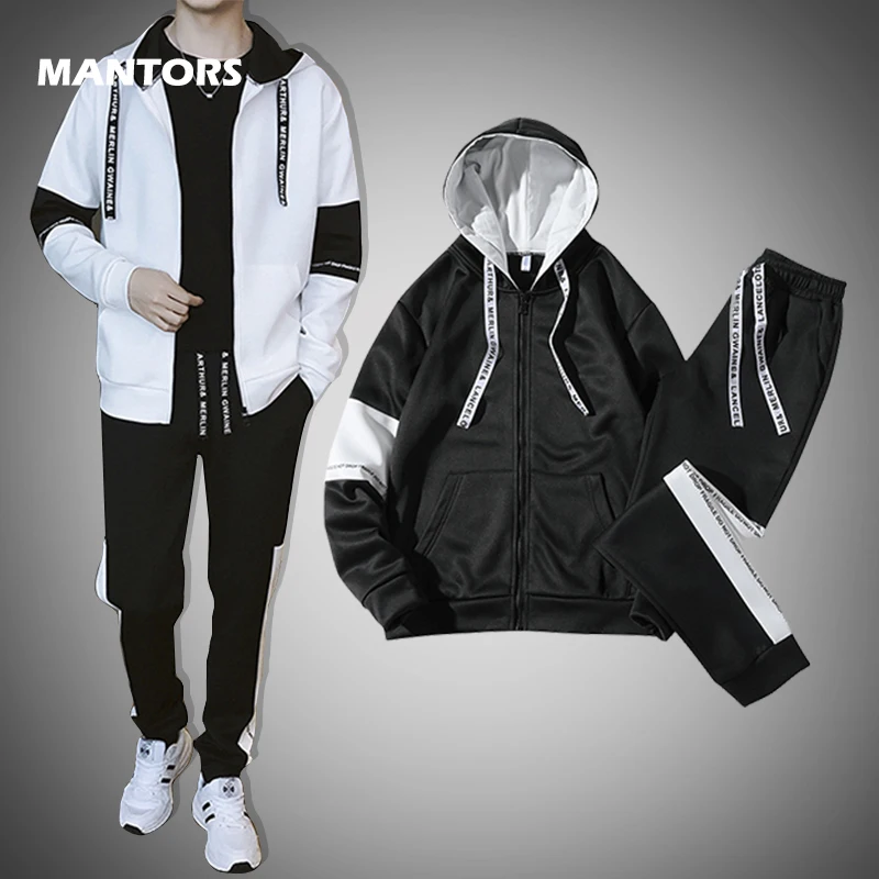 

Men Sweatshirt Set Spring Autumn Hooded Tracksuit Men's Set Sporting Two Pieces Casual Sportswear Suits Hoodies+Pants Male Sets