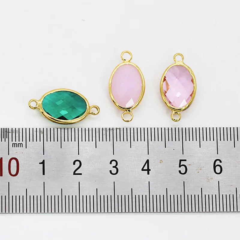 Овальные хрустальные стразы ограненные стеклянные подвески в рамке коннекторы