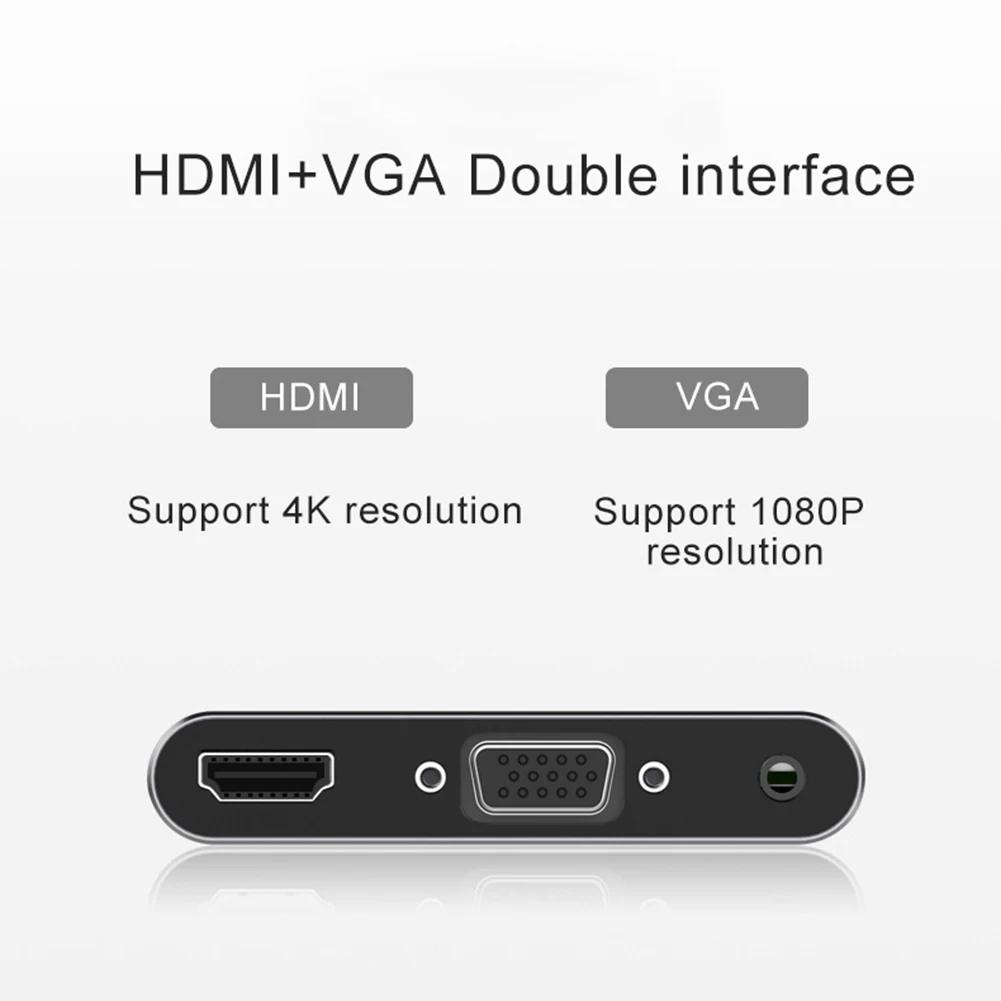 5 в 1 USB 3,1 внешний тип-c до 4K HDMI VGA Аудио Кабель-адаптер для ПК монитор для ноутбука ПК
