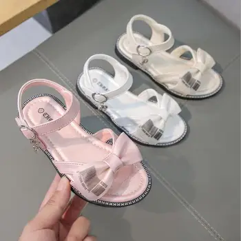 

New Summer Kids Beach Sandals Children Bow Shoes Baby Girls Brand Princess Sandals Toddler Soft Glitter Sandals Dress Sandals