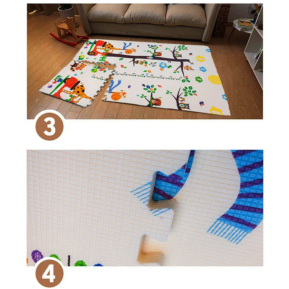 6 шт./компл. каждый 60*60*2 см уплотненный ползающий коврик детский коврик EVA пена детский игровой коврик сшивание Собранный коврик пазл для