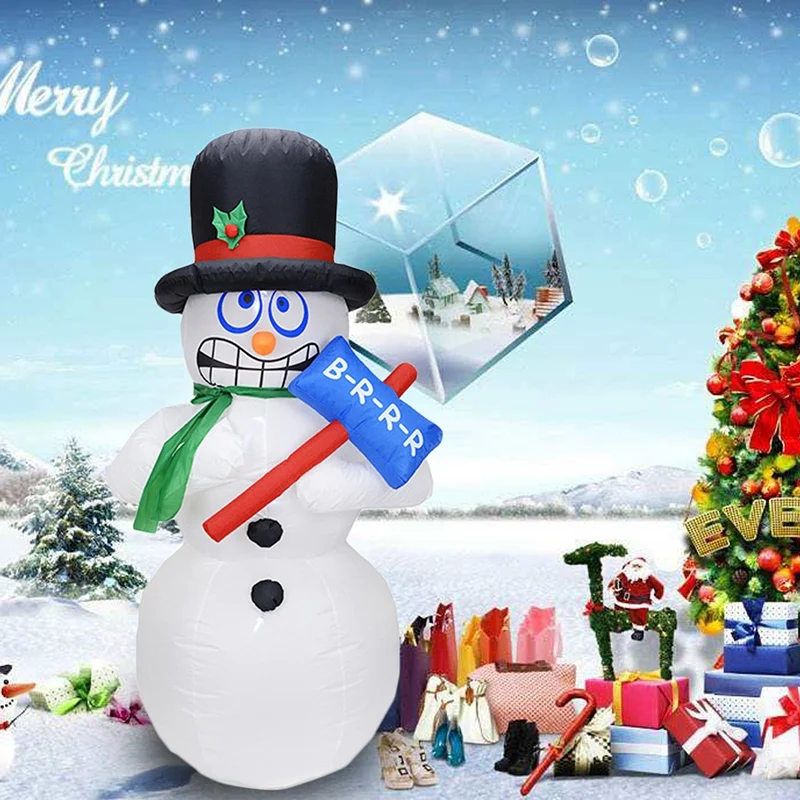 

New 1.8M Giant Inflatable Jitter Snowman Blows Up Fancy Toys Santa Claus Christmas Festive Event Stage Props Gifts Party Decor U