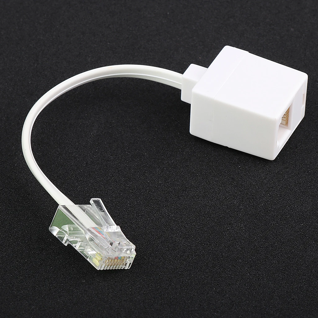 1pc Home Office Telephone Extension Line Cable Phone Wire Jack RJ45 To RJ11
