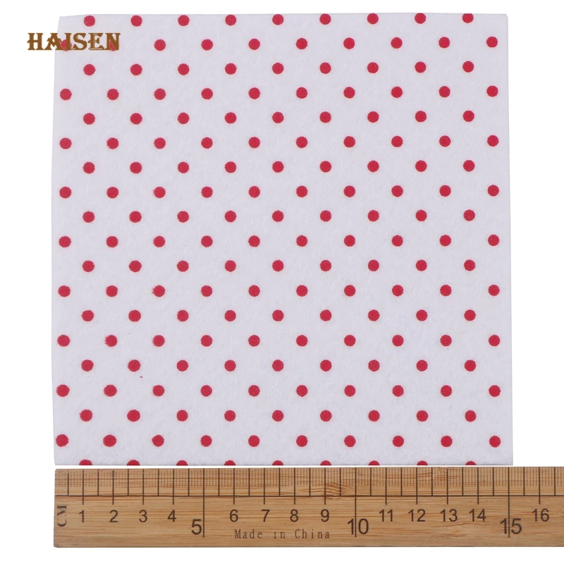 1mm Thickness Felt Printed Dot Non Woven Fabric Polyester Cloth 10 Pcs 15x15cm For Sewing Dolls Crafts Home Decoration Material