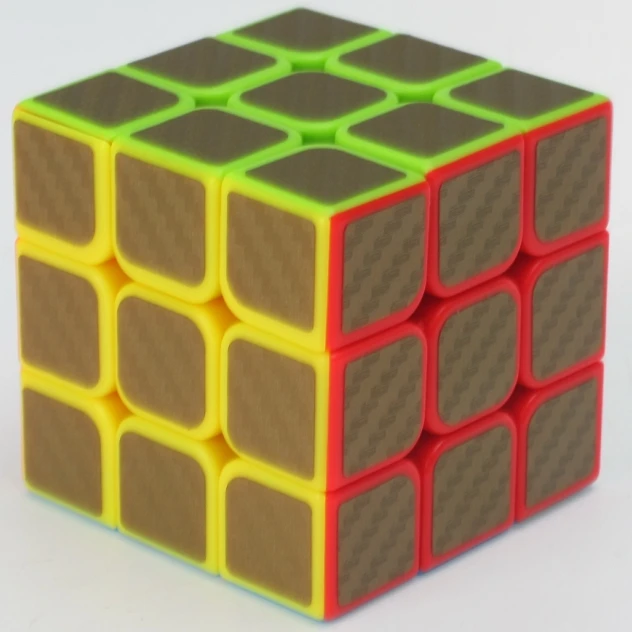 Golden Sticker A Zcube углеродного волокна Стикеры 3x3x3 Скорость Magic Cube Игра Головоломка кубики развивающие игрушки подарок для Для детей - Цвет: Golden Sticker A