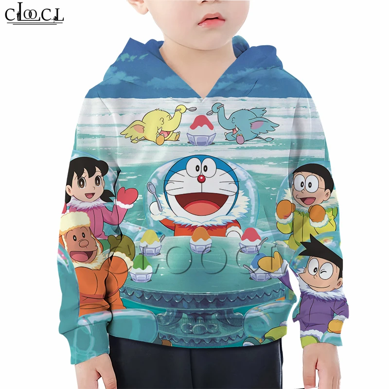 Hoodies 15 Детская одежда для маленьких девочек; толстовка с капюшоном и 3D-принтом дораэмона; Повседневная Толстовка для дочки; Модные топы для маленьких мальчиков с изображением Динь-Динь - Цвет: Hoodies 15
