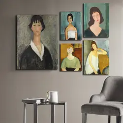 Modigliani Кристина портрет картина маслом напечатанный холст картина Куадрос настенная художественная картина домашний декор для гостиной