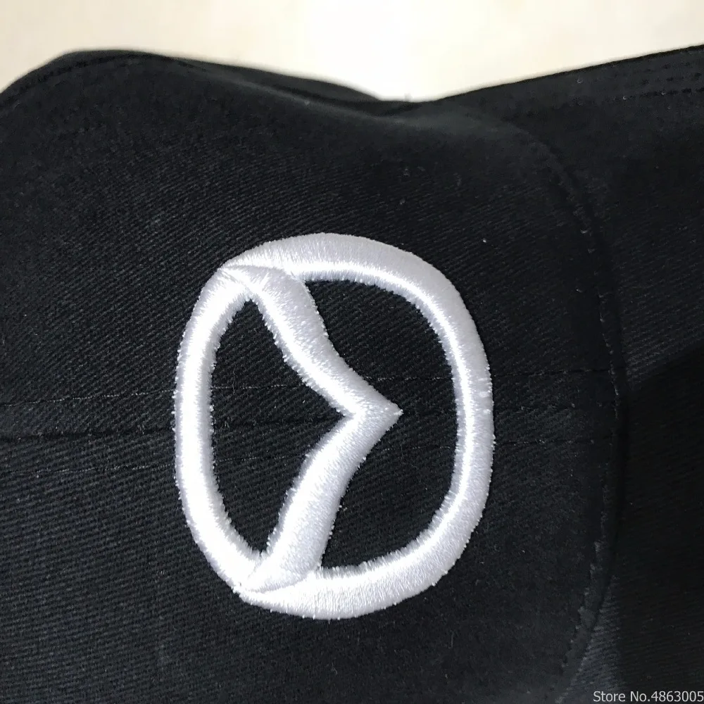 Женская Мужская шляпа солнцезащитный козырек сплошной цвет вышивка Mazda бейсболка Мужская шапочка из спандекса открытый солнцезащитный Регулируемый головной убор спортивные кепки