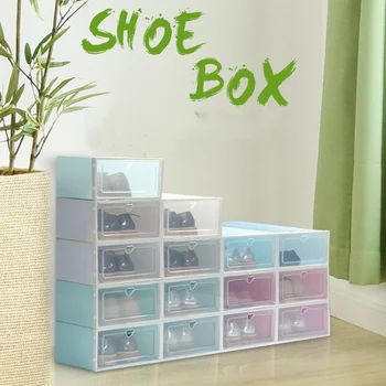 

Household Plastic Shoe Box PP Thickened Shoe Storage Cabinet Footwear Flip-flops High Heel Organizer Case Coffin Dust Container