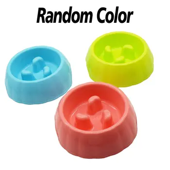 

Pet Bowl Large Plastic Mothproof Bowl Teddy Golden Retriever Slow Food Dog Food Bowl Non-Slip Single Bowl