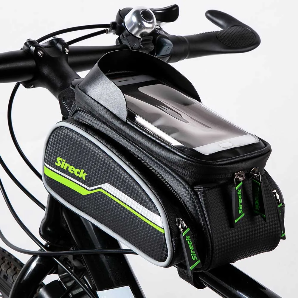 Sireck сумка для горного велосипеда аксессуары Передняя сумка для велосипеда 6,2 дюймов чехол для телефона сенсорный экран велосипедная рамка сумка - Цвет: S026-1GN