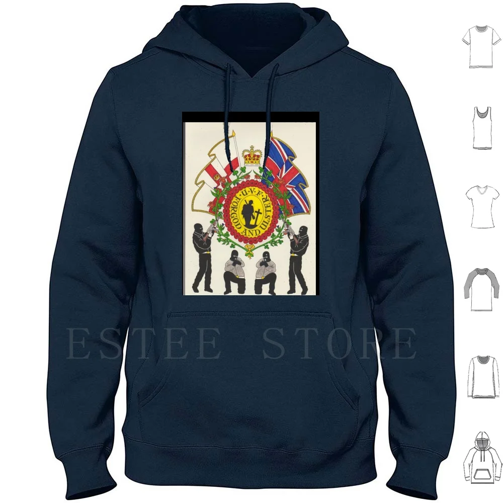 Per God E Ulster-Felpa Con Cappuccio Uvf Manica Lunga Irlanda Del Nord Ulster Loyalist Uvf Gran Bretagna Poppy Quis Memory Day Separabit