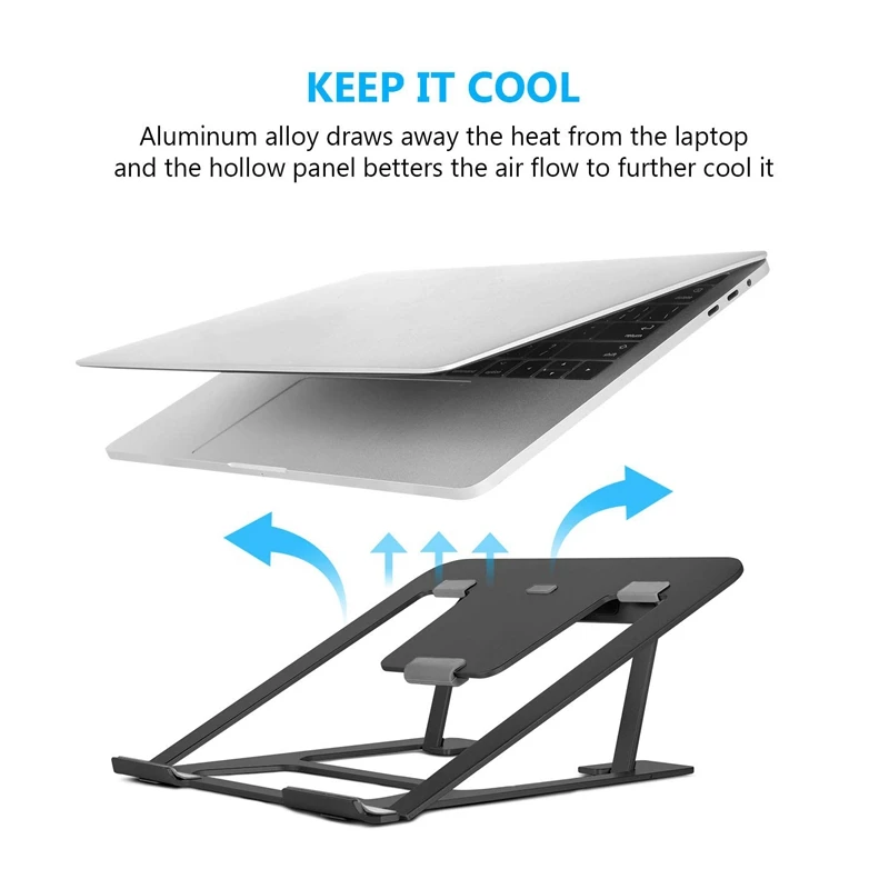 Cooling Rack Folding Adjustable Angle Aluminum Alloy Desktop Portable Holder Office Universal Ergonomic Non Slip Laptop Stand