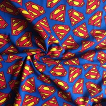 50*160 см, супергерой, Мстители, Супермен, эластичная лайкра, Трикотажная хлопковая ткань для шитья, сделай сам, Лоскутная рубашка для маленьких мальчиков, одежда