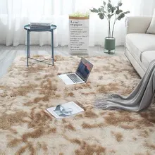 Градиентный плюшевый ковер в скандинавском современном стиле, пестрый галстук, окрашенный коврик для гостиной, журнальный столик, Удобная нескользящая подкладка