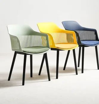 

Unique design of backrest Nordic armrest backrest casual plastic chair comfortable armrest personalized dining room home desk ch