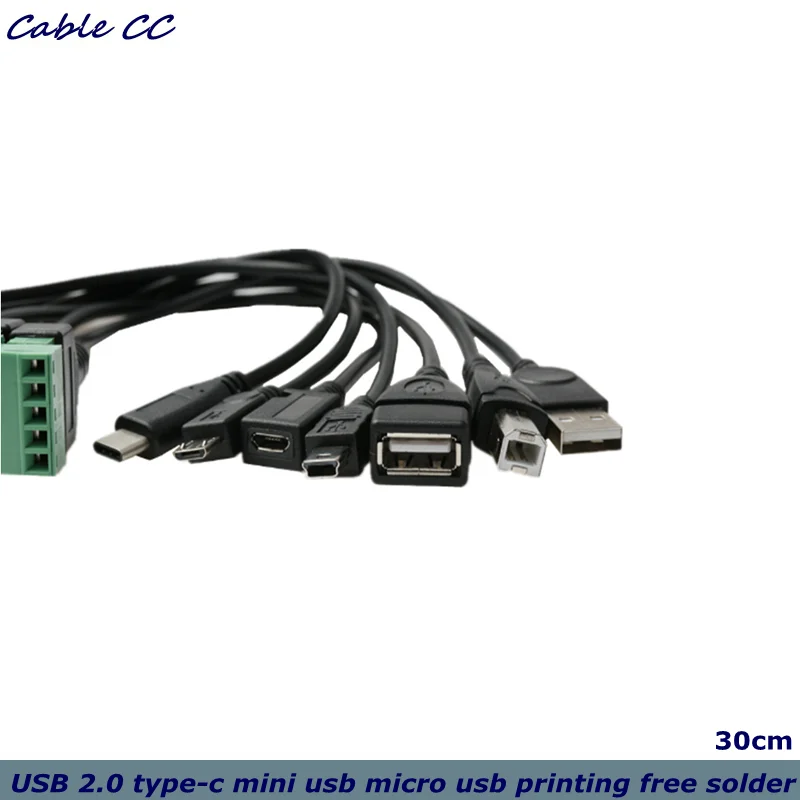 1ft USB 2 0 Женский B Micro usb mini адаптер для Тип C Male к 5 контактное гнездо болт