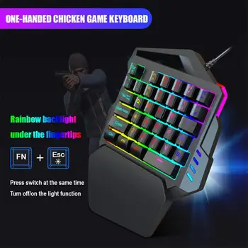 

One-Handed 35 Keys Left Hand Mini Portable Professional Mechanical Gaming Keyboard Detachable Fast Response ABS For Mobile Game