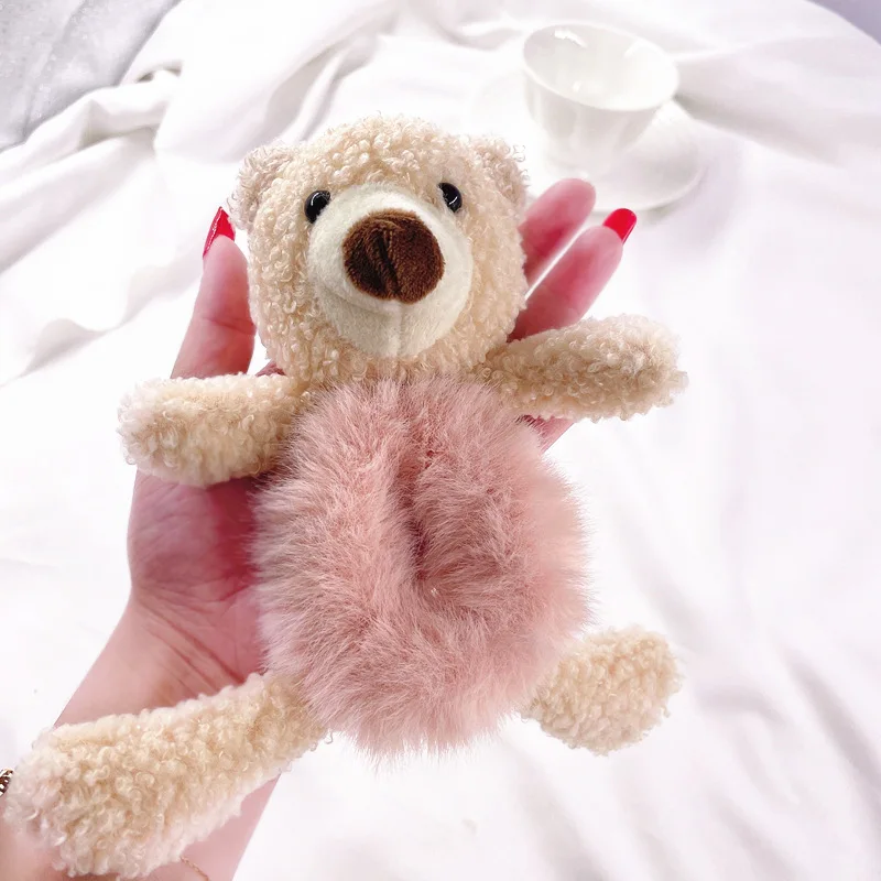 Cute little bear sweet hair ring female simple temperament head rope rubber band plush hair accessories multiple colors