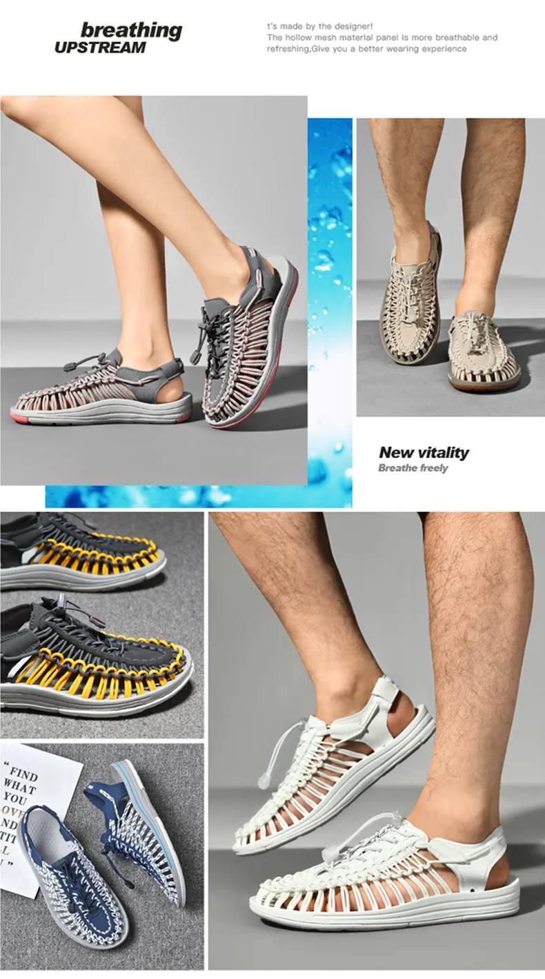 Tanie Letnie męskie sandały modne ręcznie tkane akcesoria Design sklep