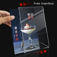 

10PCS A4/A5/A6 Transparent Menu Desktop Counter Holder Sign Display Stand Small Sign Price Card Promotion Leaflet Poster Holder