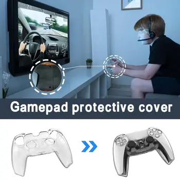 

Clear Hard Case Protective Cover Skin Shell for PS5 Anti-slip Transparent PC Cover Play Station5 Controller Game Accessories