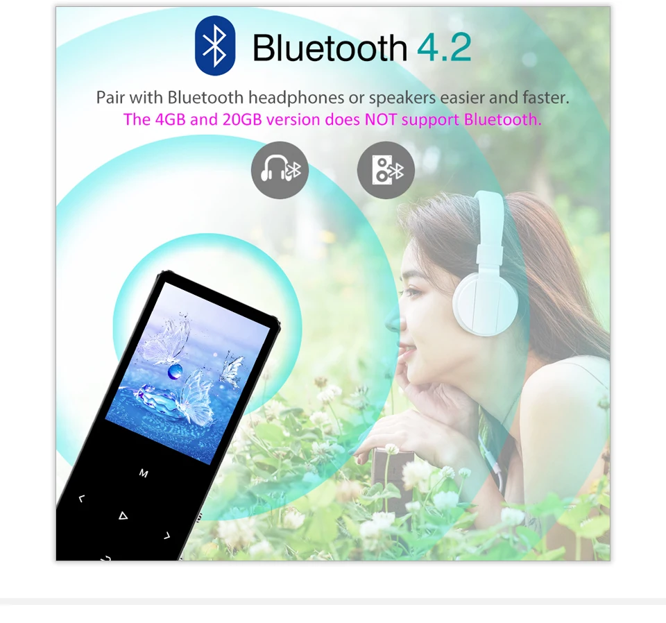 ICEICE MP3-плеер с Bluetooth сенсорными клавишами встроенный динамик 8 ГБ 16 ГБ 32 ГБ 40 ГБ HiFi портативный плеер радио FM Запись MP 3