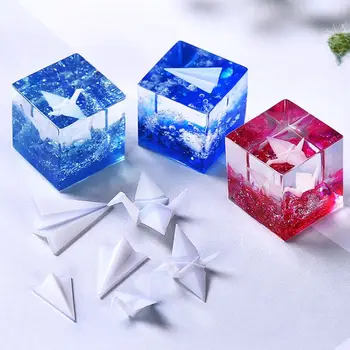 

5Pcs Mini Paper Craft Crane Paper Plane Modeling Resin Mold Landscape Fillers DIY Fillings Material Resin Jewerly Making