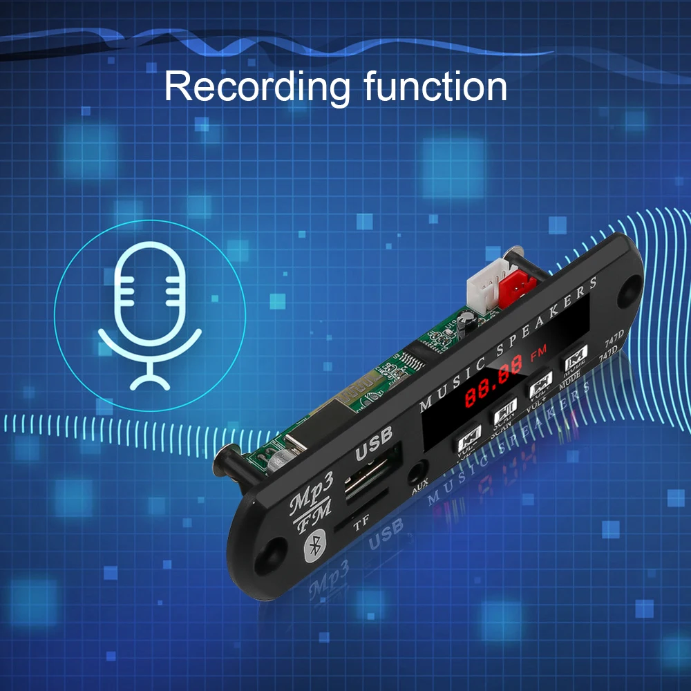 9V 12V Bluetooth Handsfree Mp3 Player FM Radio Wireless Audio Receiver TF USB 3.5mm AUX Car Audio Modification kit for Speakers bluetooth audio receiver car stereo mp3 bluetooth receiver wireless car adapter