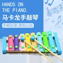 Детский перкуссионный инструмент для раннего образования 3-6 лет, сосна макарон, лента, музыкальная оценка, Октав, стук, пианино, развивающая игрушка